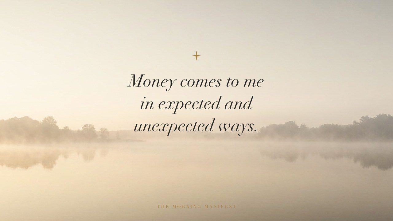 Money comes to me in expected and unexpected ways — desktop wallpaper