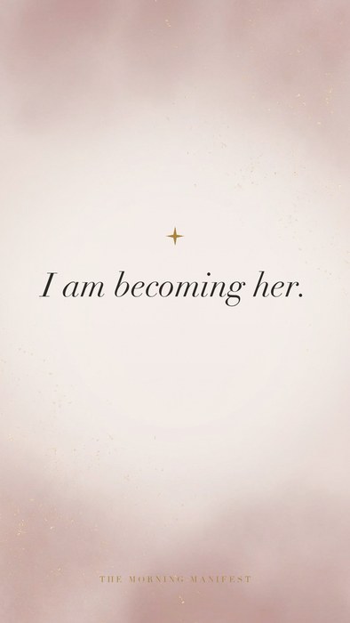 I am becoming her — pink aesthetic phone wallpaper