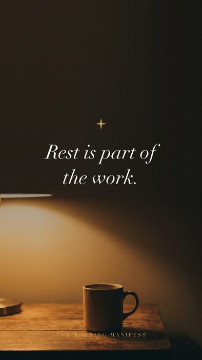 Rest is part of the work — affirmation phone wallpaper